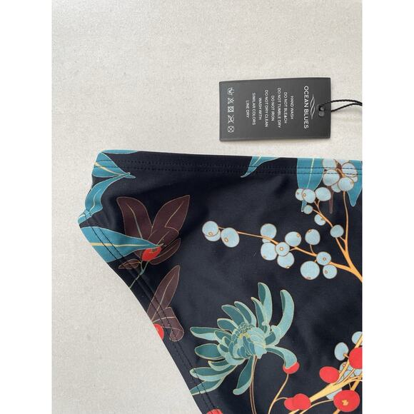 Ocean Blues Swim Bikini Bottom Multicolor Floral Swimwear - Picture 8 of 9